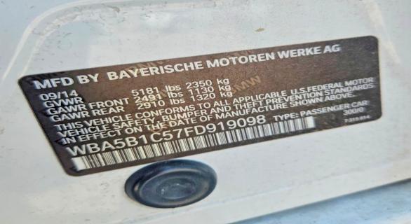 Aukcja sprzedaży 2015 Bmw 535, vin: WBA5B1C57FD919098, numer aukcji: 62938546