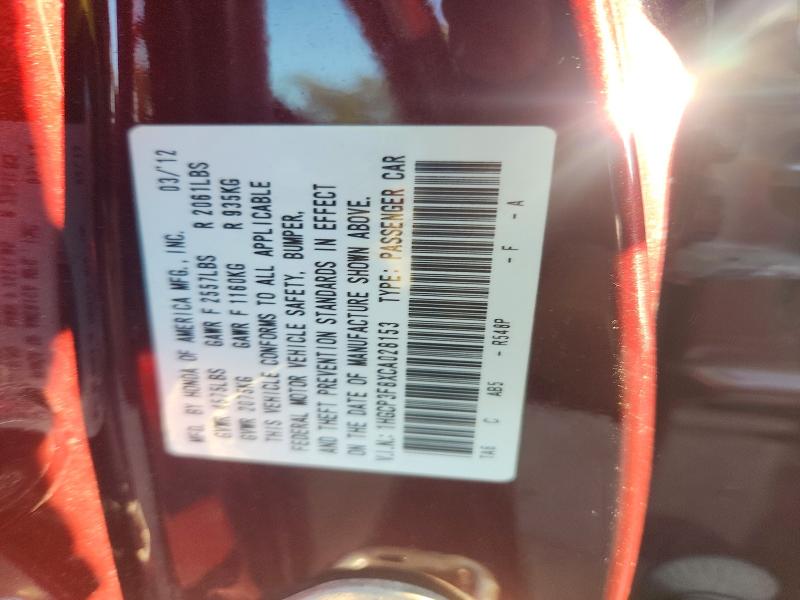 Aukcja sprzedaży 2012 Honda Accord, vin: 1HGCP3F8XCA028153, numer aukcji: 63309336