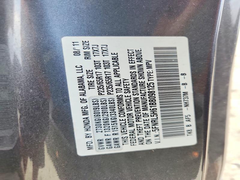 Aukcja sprzedaży 2011 Honda Odyssey, vin: 5FNRL5H61BB098125, numer aukcji: 61753166