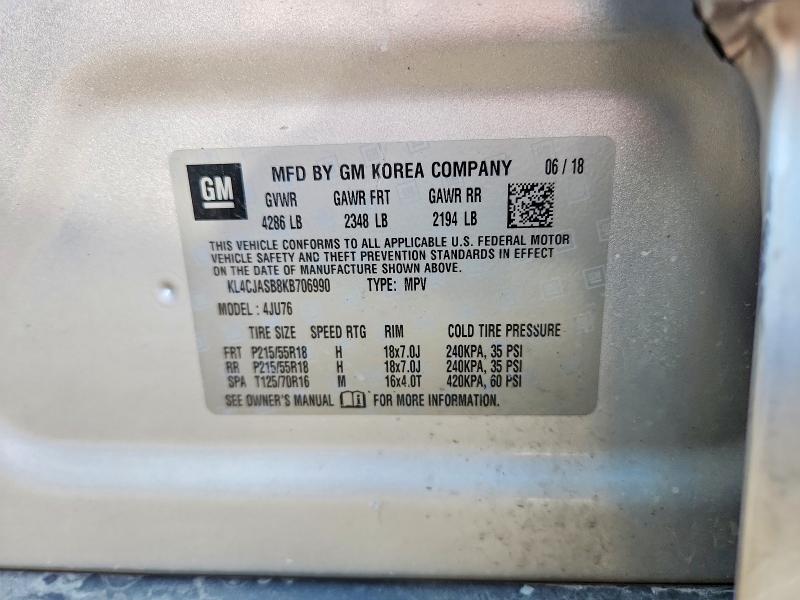 Продажа на аукционе авто 2019 Buick Encore, vin: KL4CJASB8KB706990, номер лота: 62139146