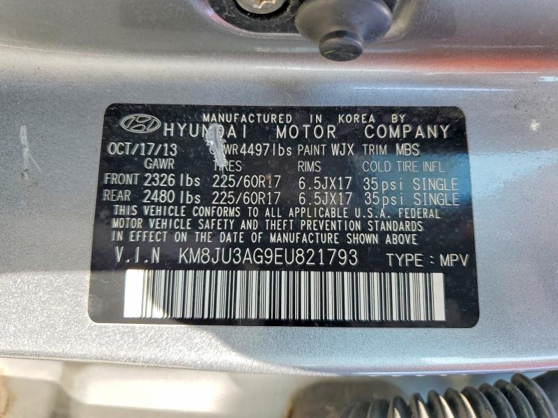 Продаж на аукціоні авто 2014 Hyundai Tucson, vin: KM8JU3AG9EU821793, номер лоту: 63554426