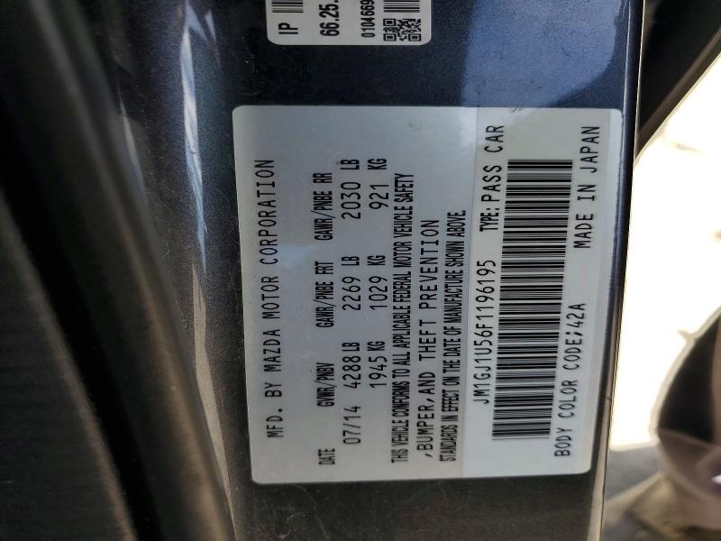 Aukcja sprzedaży 2015 Mazda 6, vin: JM1GJ1U56F1196195, numer aukcji: 62467686
