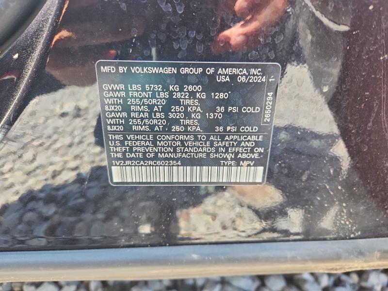 Продаж на аукціоні авто 2024 Volkswagen Atlas, vin: 1V2JR2CA2RC602354, номер лоту: 59310396