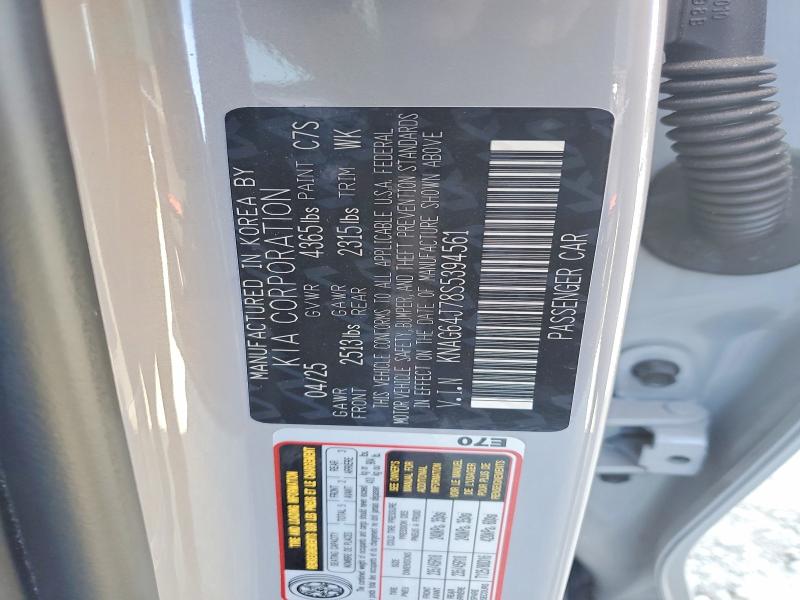 58873366 :رقم المزاد ، KNAG64J78S5394561 vin ، 2025 Kia K5 مزاد بيع