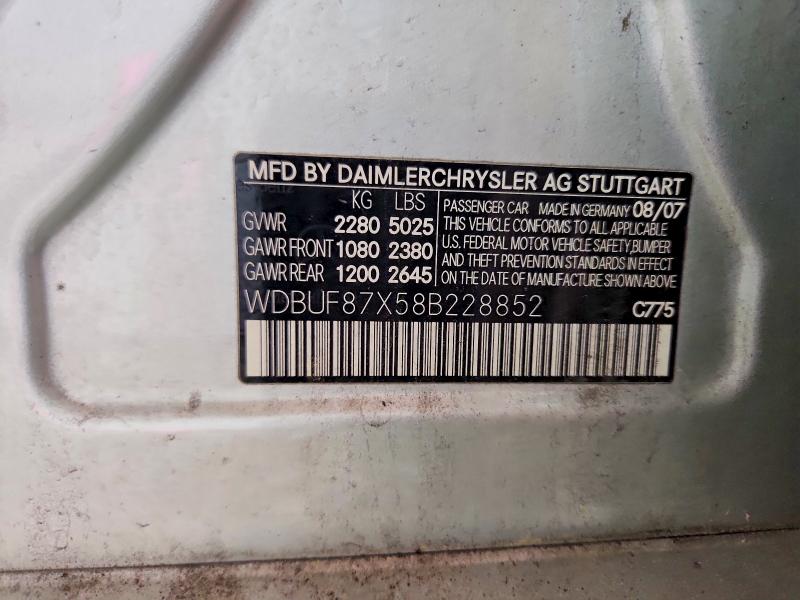 Продажа на аукционе авто 2008 Mercedes-benz E, vin: WDBUF87X58B228852, номер лота: 61375866