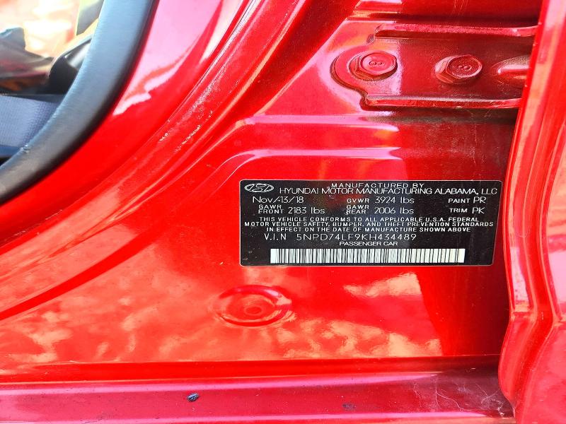 2019 Hyundai Elantra მანქანა იყიდება აუქციონზე, vin: 5NPD74LF9KH434489, აუქციონის ნომერი: 61196126