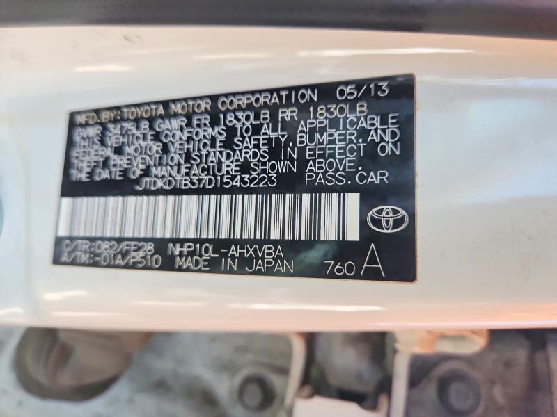 Продажа на аукционе авто 2013 Toyota Prius C, vin: JTDKDTB37D1543223, номер лота: 60450636