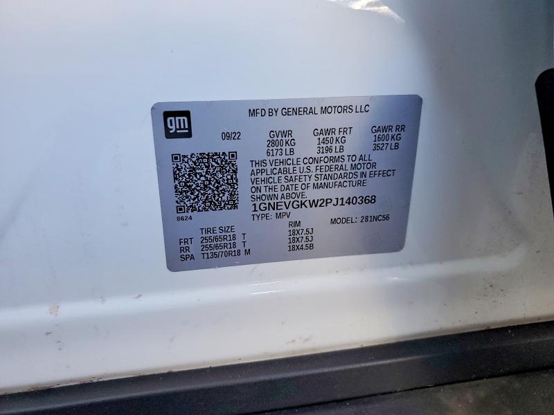 2023 Chevrolet Traverse მანქანა იყიდება აუქციონზე, vin: 1GNEVGKW2PJ140368, აუქციონის ნომერი: 62433206