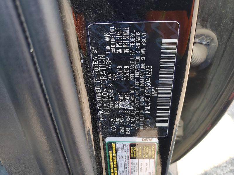61766976 :رقم المزاد ، KNDC3DLC9N5049225 vin ، 2022 Kia Ev6 مزاد بيع