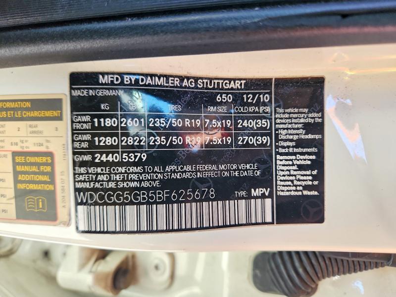 2011 Mercedes-benz Glk მანქანა იყიდება აუქციონზე, vin: WDCGG5GB5BF625678, აუქციონის ნომერი: 61941946