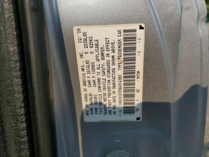 Aukcja sprzedaży 2009 Honda Accord, vin: 1HGCS12709A014383, numer aukcji: 60465236