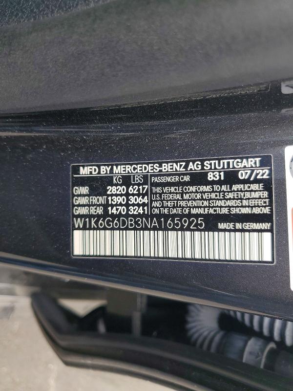 Продажа на аукционе авто 2022 Mercedes-benz S, vin: W1K6G6DB3NA165925, номер лота: 61051466