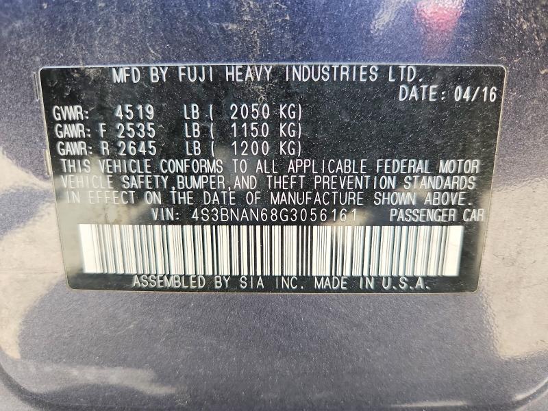 59381186 :رقم المزاد ، 4S3BNAN68G3056161 vin ، 2016 Subaru Legacy مزاد بيع