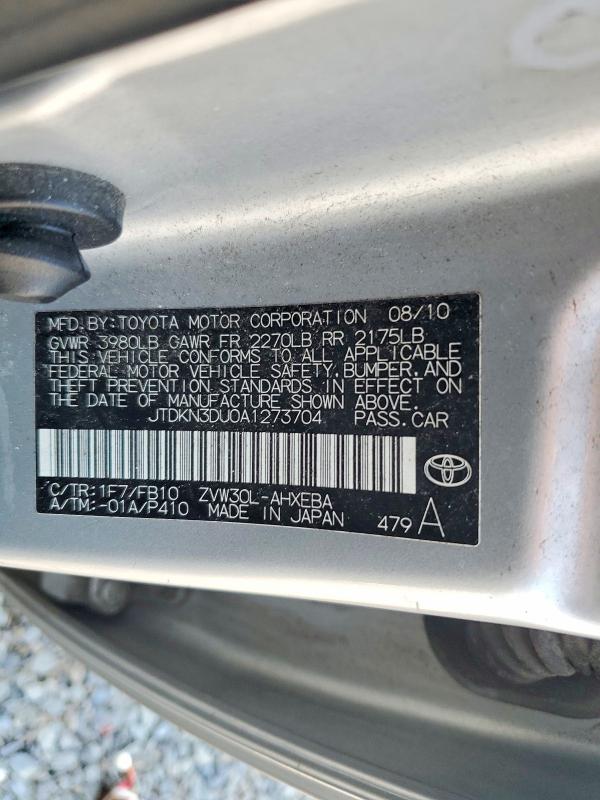 Aukcja sprzedaży 2010 Toyota Prius, vin: JTDKN3DU0A1273704, numer aukcji: 61869196