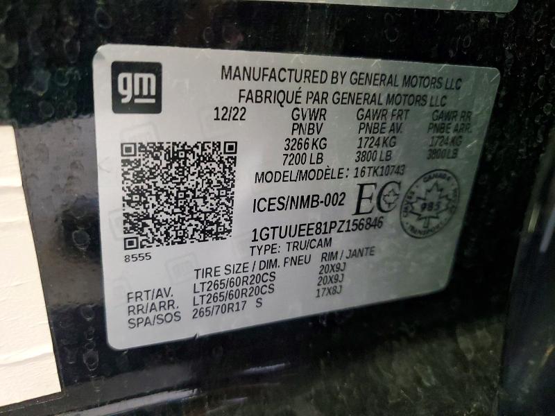 2023 Gmc Sierra მანქანა იყიდება აუქციონზე, vin: 1GTUUEE81PZ156846, აუქციონის ნომერი: 60092256