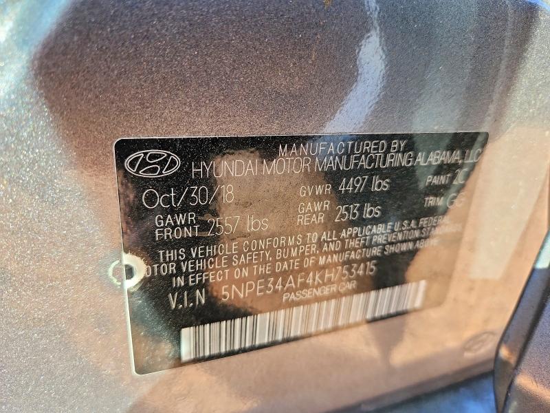 Продажа на аукционе авто 2019 Hyundai Sonata, vin: 5NPE34AF4KH753415, номер лота: 59854356