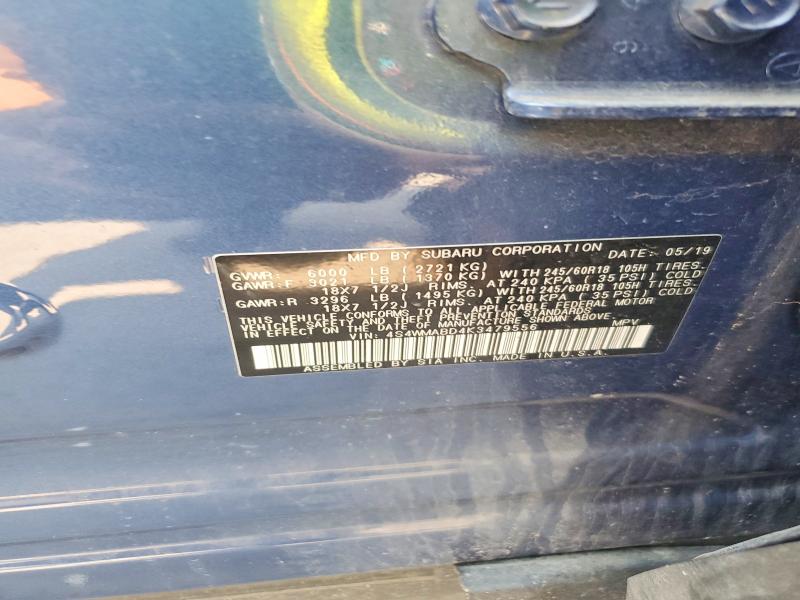 Aukcja sprzedaży 2019 Subaru Ascent, vin: 4S4WMABD4K3479556, numer aukcji: 61007136