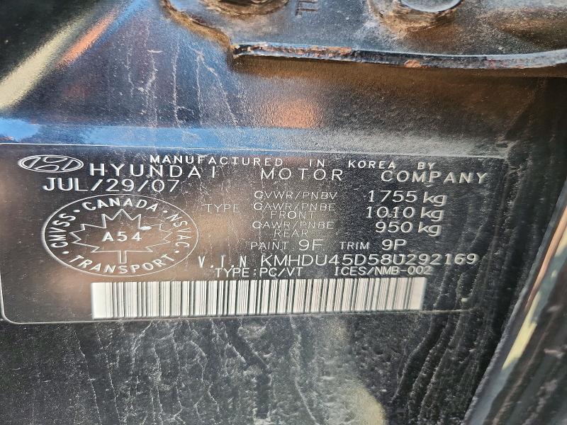 57338806 :رقم المزاد ، KMHDU45D58U292169 vin ، 2008 Hyundai Elantra مزاد بيع