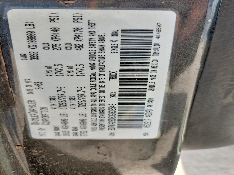 Продаж на аукціоні авто 2003 Dodge Ram 2500, vin: 3D7KA28D83G836542, номер лоту: 60387546