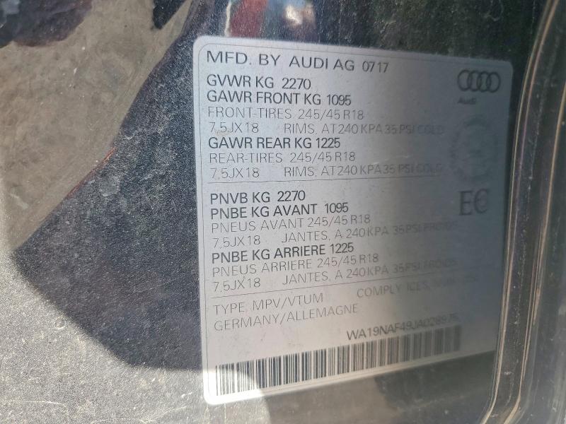 Продажа на аукционе авто 2018 Audi A4 Allroad, vin: WA19NAF49JA028975, номер лота: 60971646