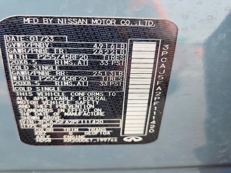 Продажа на аукционе авто 2023 Infiniti Qx50, vin: 3PCAJ5FA2PF111420, номер лота: 60188656