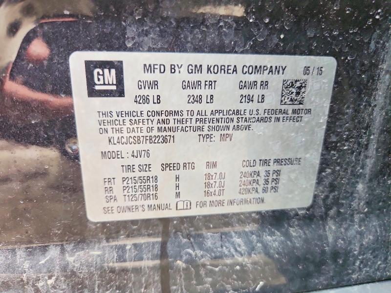 Продажа на аукционе авто 2015 Buick Encore, vin: KL4CJCSB7FB223671, номер лота: 59791666