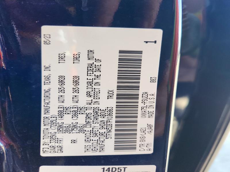 Продаж на аукціоні авто 2023 Toyota Tundra, vin: 5TFNA5DB7PX106863, номер лоту: 60035746