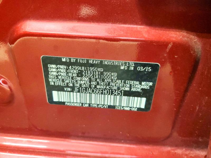 Продаж на аукціоні авто 2015 Subaru Impreza, vin: JF1GJAC66FH013451, номер лоту: 62718216