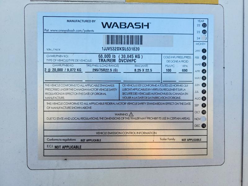 Продажа на аукционе авто 2025 Wabash Dvcvhpc, vin: 1JJV532DXSL631839, номер лота: 54019186