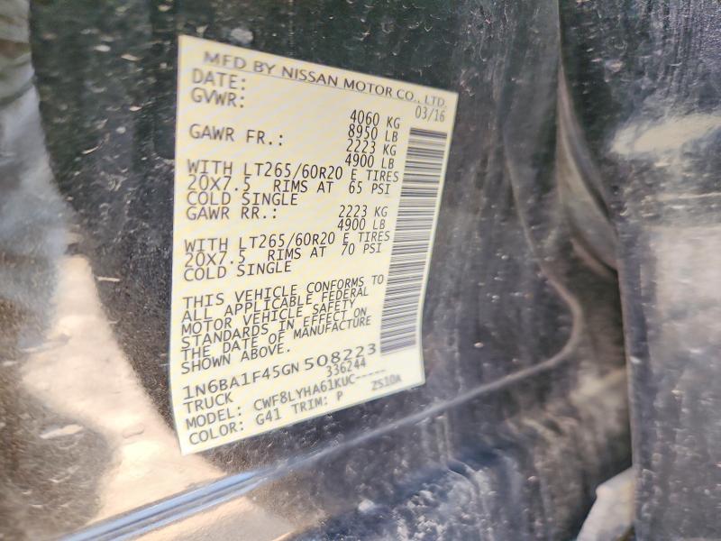 Aukcja sprzedaży 2016 Nissan Titan Xd, vin: 1N6BA1F45GN508223, numer aukcji: 59888246