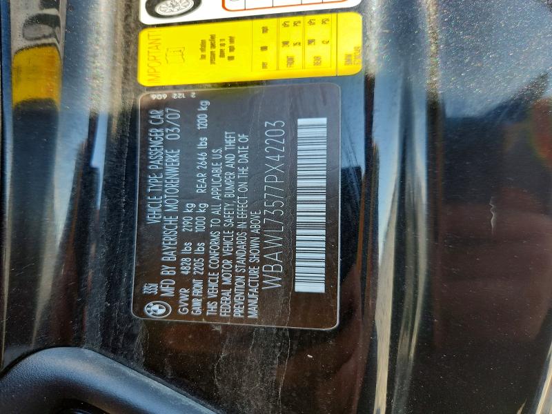 Продажа на аукционе авто 2007 Bmw 335, vin: WBAWL73577PX42203, номер лота: 61800036