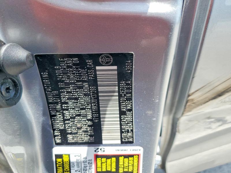 Продажа на аукционе авто 2018 Toyota Camry, vin: 4T1B11HK9JU137266, номер лота: 61112346