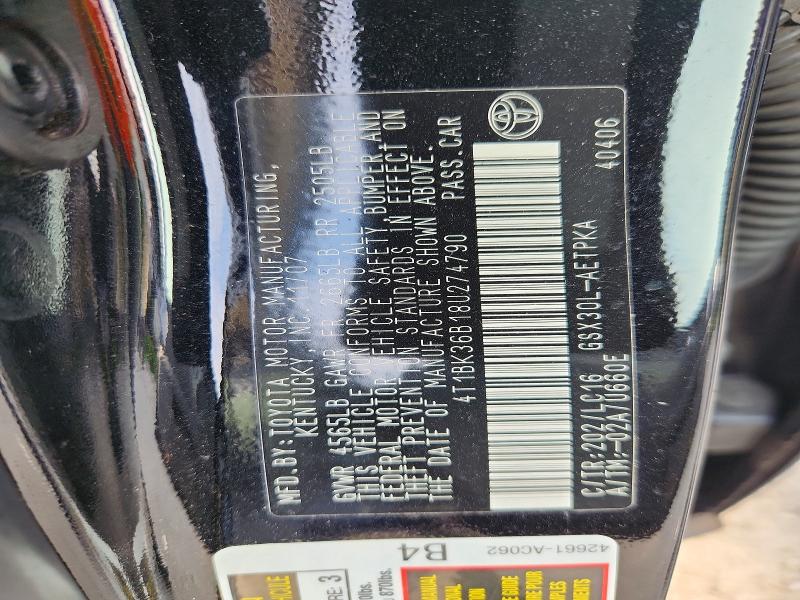 Aukcja sprzedaży 2008 Toyota Avalon, vin: 4T1BK36B18U274790, numer aukcji: 59331746