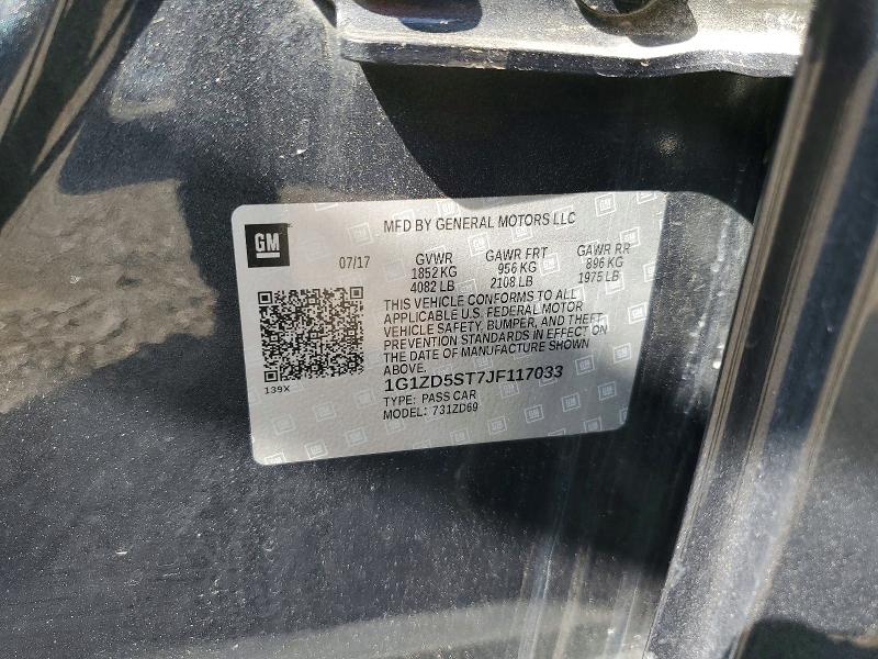 Aukcja sprzedaży 2018 Chevrolet Malibu, vin: 1G1ZD5ST7JF117033, numer aukcji: 59293456
