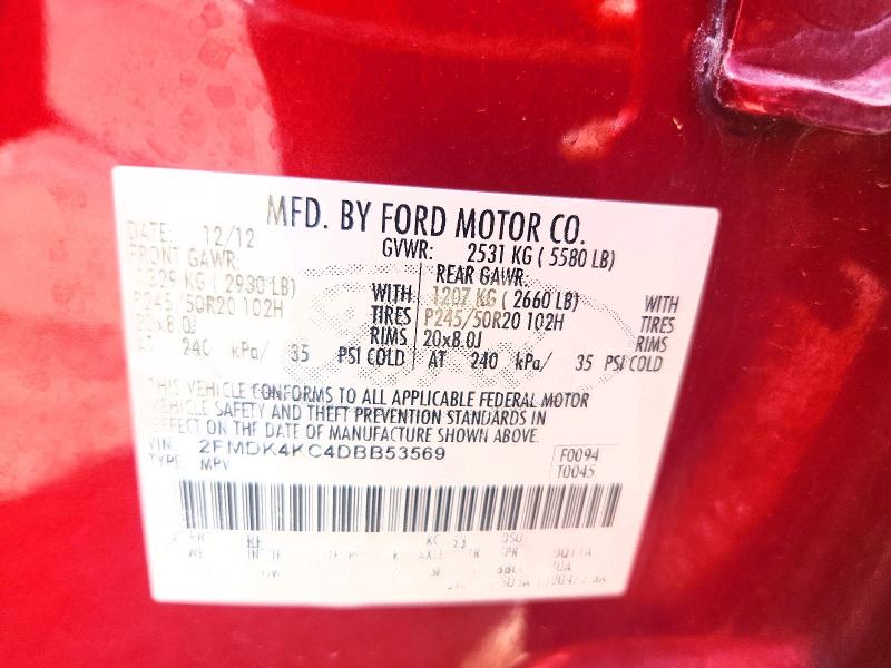 Продажа на аукционе авто 2013 Ford Edge, vin: 2FMDK4KC4DBB53569, номер лота: 60830116