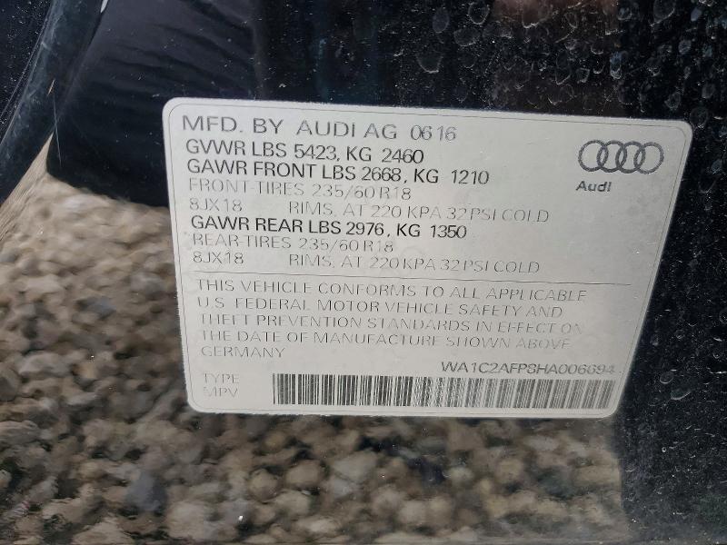 Aukcja sprzedaży 2017 Audi Q5, vin: WA1C2AFP8HA006694, numer aukcji: 85627705