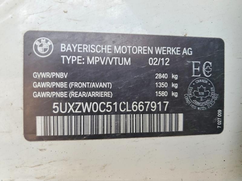 Продажа на аукционе авто 2012 Bmw X5, vin: 5UXZW0C51CL667917, номер лота: 60018026