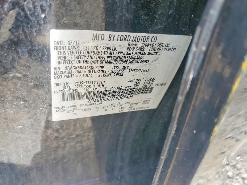 Продажа на аукционе авто 2012 Ford Flex, vin: 2FMGK5DC1CBD03409, номер лота: 62083896