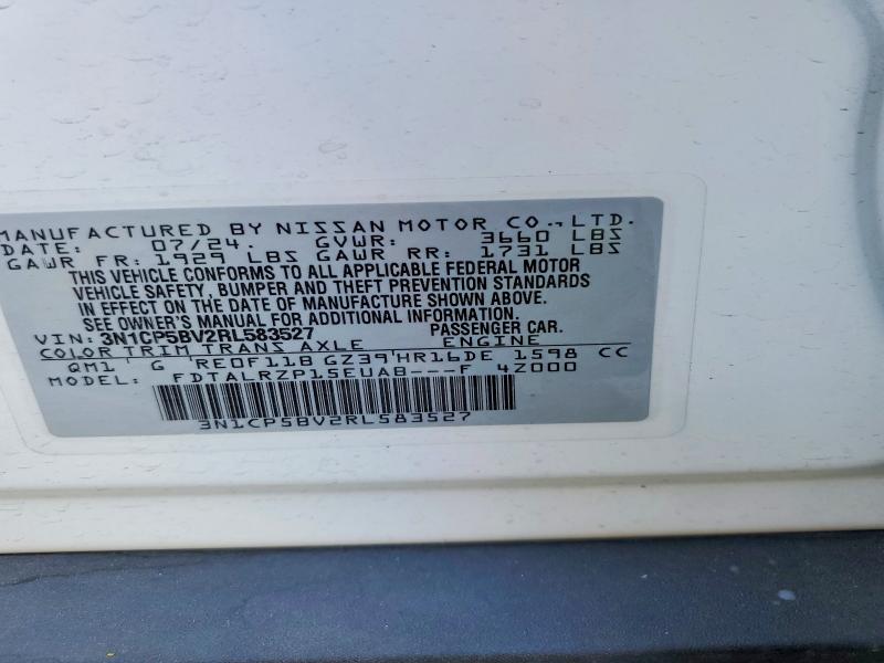 59314646 :رقم المزاد ، 3N1CP5BV2RL583527 vin ، 2024 Nissan Kicks مزاد بيع