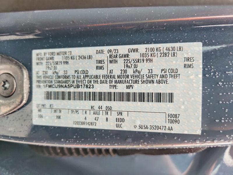 62285926 :رقم المزاد ، 1FMCU9NA5PUB17823 vin ، 2023 Ford Escape مزاد بيع