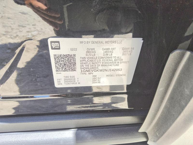Продажа на аукционе авто 2022 Chevrolet Traverse, vin: 1GNEVGKW2NJ142053, номер лота: 59967936