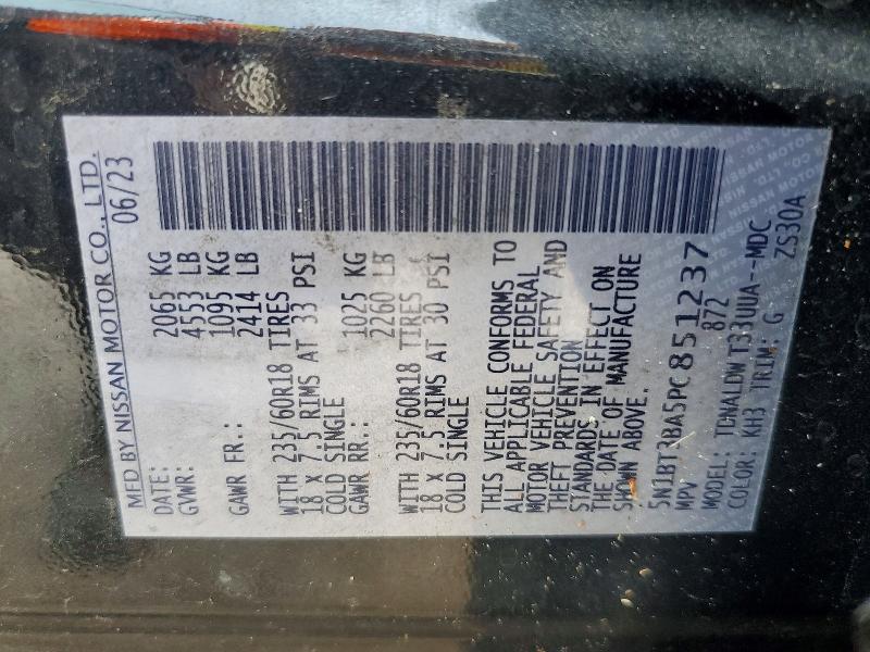 Aukcja sprzedaży 2023 Nissan Rogue, vin: 5N1BT3BA5PC851237, numer aukcji: 59342516
