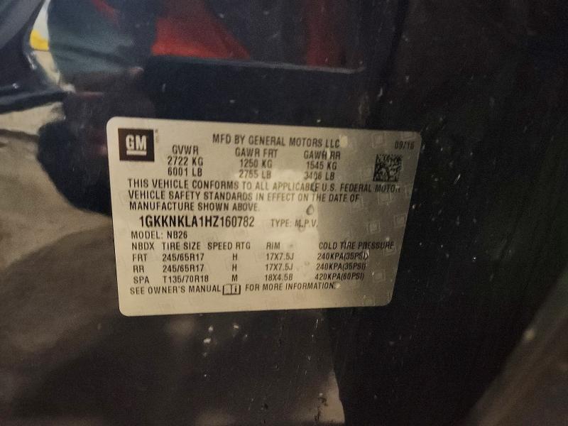 2017 Gmc Acadia მანქანა იყიდება აუქციონზე, vin: 1GKKNKLA1HZ160782, აუქციონის ნომერი: 60143256