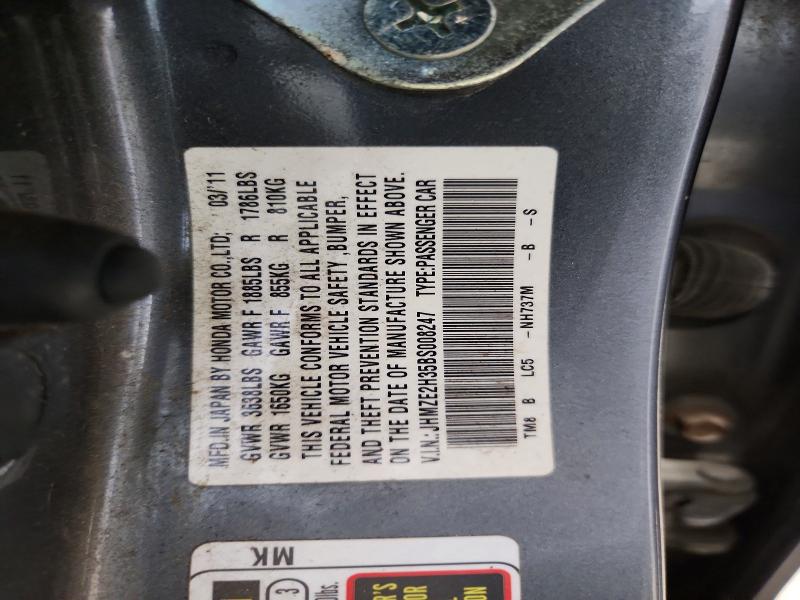 59762856 :رقم المزاد ، JHMZE2H35BS008247 vin ، 2011 Honda Insight مزاد بيع