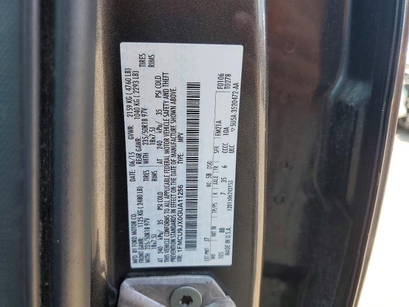 Продажа на аукционе авто 2016 Ford Escape, vin: 1FMCU9JX0GUA11256, номер лота: 59965076
