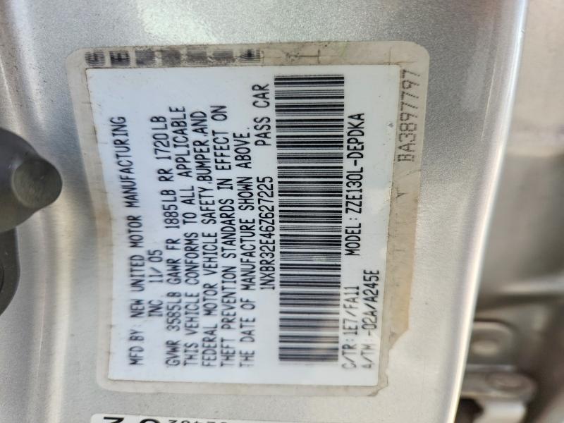 Aukcja sprzedaży 2006 Toyota Corolla, vin: 1NXBR32E46Z627225, numer aukcji: 60613406