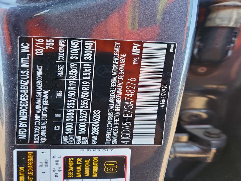 Продаж на аукціоні авто 2016 Mercedes-benz Gle, vin: 4JGDA5HB7GA748276, номер лоту: 59377006