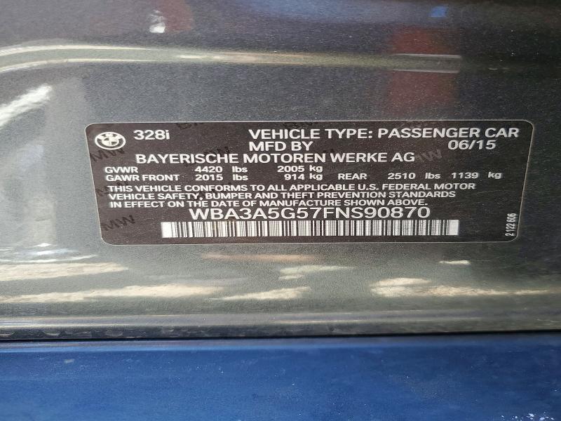 Продажа на аукционе авто 2015 Bmw 328, vin: WBA3A5G57FNS90870, номер лота: 62535696