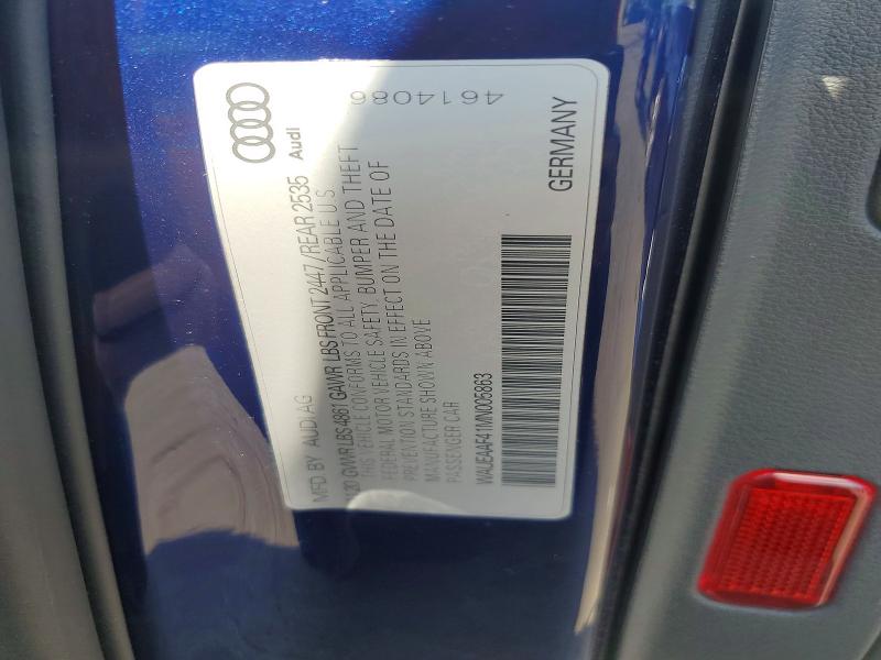 Aukcja sprzedaży 2021 Audi A4, vin: WAUEAAF41MN005863, numer aukcji: 60218046