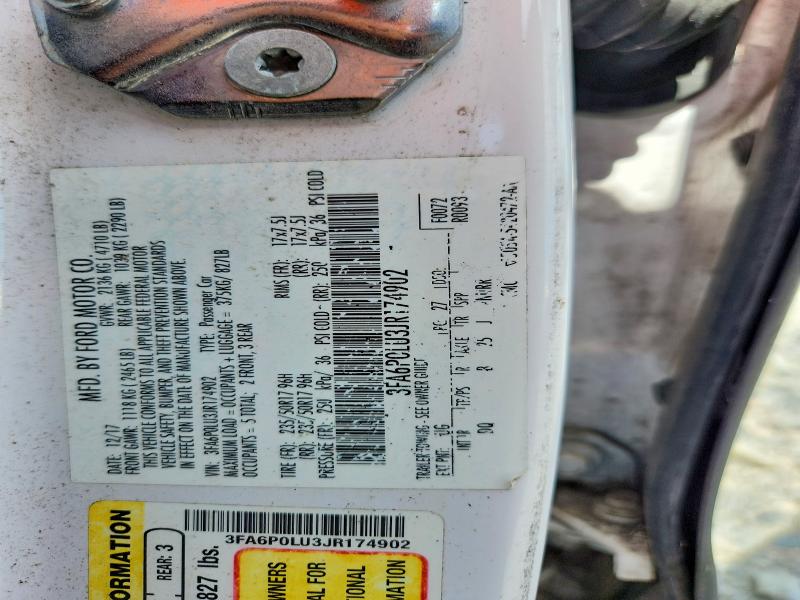 Продажа на аукционе авто 2018 Ford Fusion, vin: 3FA6P0LU3JR174902, номер лота: 62511696